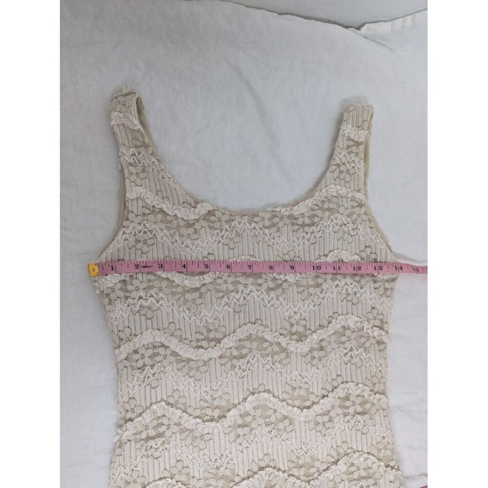 Love Culture women's size small lace cream off white fitted tank mini dress A13 - Picture 6 of 8